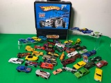Large Collection of Vintage Hot Wheels Cars with a Hot Wheels Case