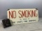 Vintage No Smoking Porcelain Sign and and Antique Cast Iron Match Safe
