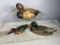 Group of Three Vintage Hand Signed Carved Duck Decoys