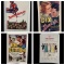 Four Original Vintage Movie Posters Mounted on Canvas