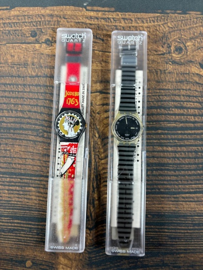 Pair of Vintage Swatch Watches; Aiglette and Gutenberg
