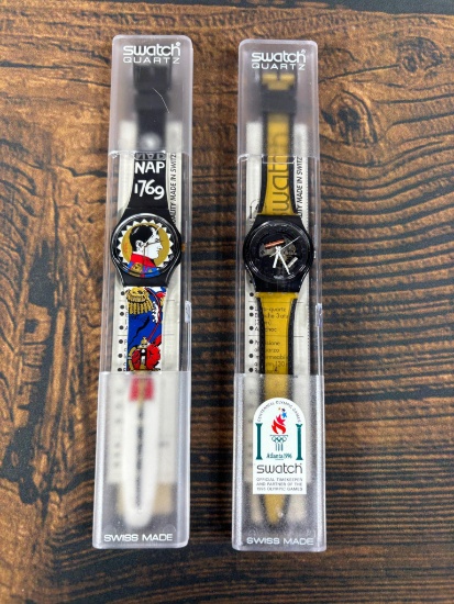 Pair of Vintage Swatch Watches; Napoleon and Blackliner