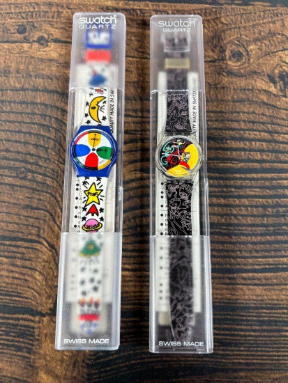 Pair of Vintage Swatch Watches; Space People and Jungle Tangle