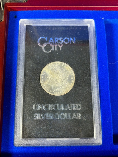 Carson City Morgan Silver Dollar Coin in Case 1881