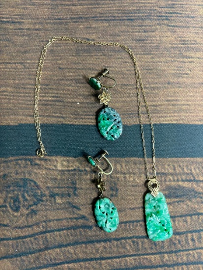Chinese Silver, Gold and Jade Jewelry Pieces