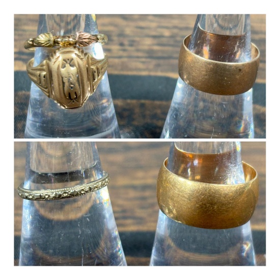 7.83 grams 14k gold, 9.25 grams 10k gold Rings