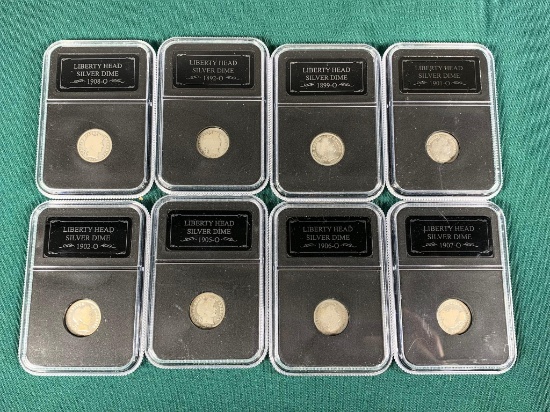 Group Lot of 8 Silver Dime Coins