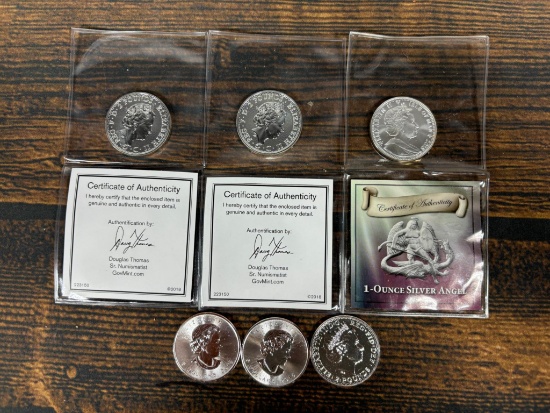 Six 1 Oz Canadian Silver Coins Nice