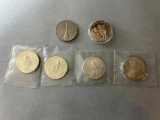 NASA Program Commemorative Apollo 11 & Gemini 7 Medals and Marshall Islands Apollo 11 $5.00 Coins
