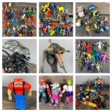 Large Group of Toy Figures Action Figures 1980s