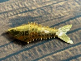 18k Gold Articulated Fish Pendant Jewelry Piece 2.21 grams