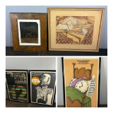 Mexican Painting, Mixed Media Abstract, and Mid-Century Cuban Posters
