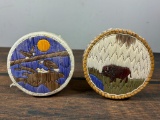 A Pair of Porcupine Needle Boxes Signed by Makers