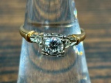 14k gold Diamond Ring VVS .25 Ct Clean Nice Size 6