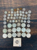 Large Lot assorted Silver Coins Halves, Dimes, plus nickels and more