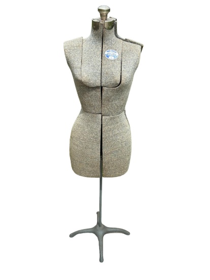 Vintage L&M Acme Adjustable Dress Form on Cast Iron Stand