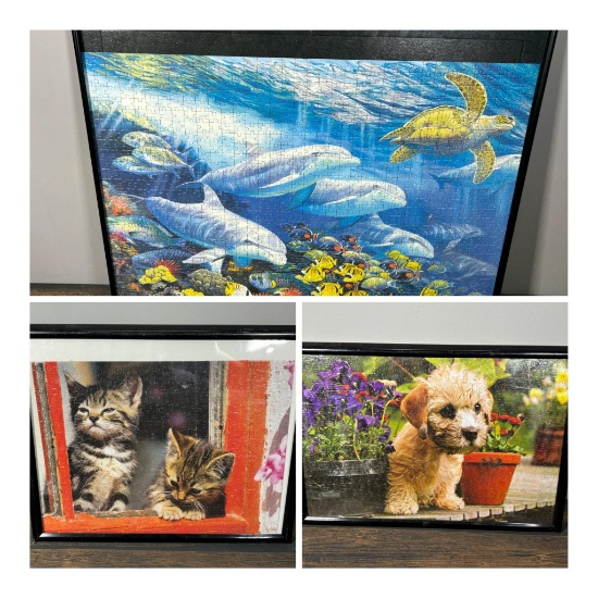 Three Puzzle Art Framed pieces