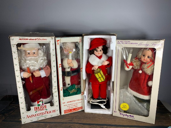 Lot of 4 Animated Christmas Figures
