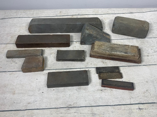 A Group of Antique Knife Sharpening Stones and Honers