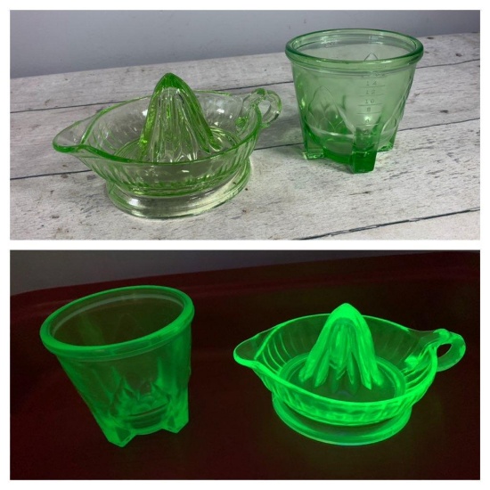 Two Pieces of Uranium Glass
