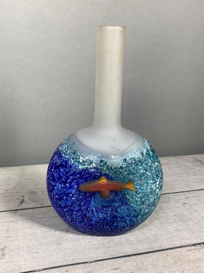 Vintage Kjell Engman Ocean Reef by Kosta Boda Art Glass Vase