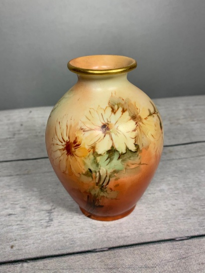 Antique Fine Porcelain Hand Decorated Vase Signed