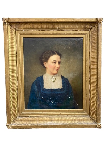 Portrait of a lady, 19th century, American, Identified New Haven