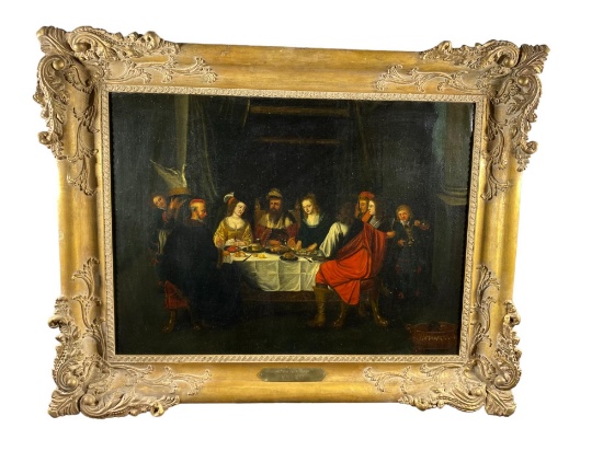 Banquet Scene, oil on canvas, Willem Van Herp (1614-1677)