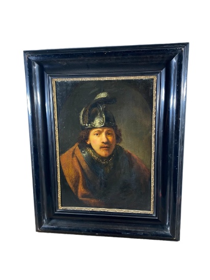 Portrait of a Man in Helmet, attributed to Govaert Flinck (1615-1660)