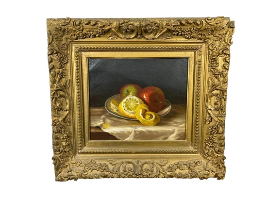 Still Life with Fruit, Oil on Canvas, Alessandro E. Mario (19th c.)