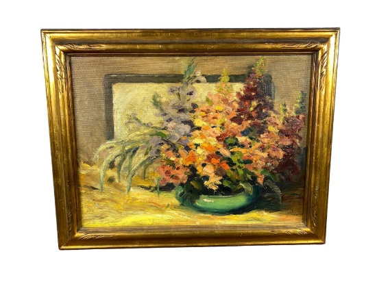 Still life with flowers, Oil on Board, John F. Swalley (1887-1951)