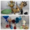 Group of Vintage Items: Alabaster bowl, Chinese Tea Pot, Vintage Glassware Including Uranium More