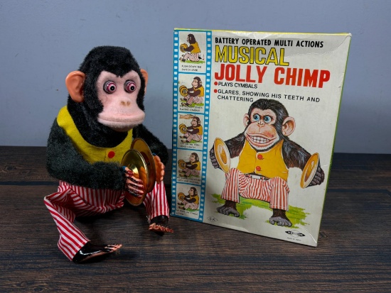 1960's Daisin Japan Musical Jolly Chimp Toy In Original Box