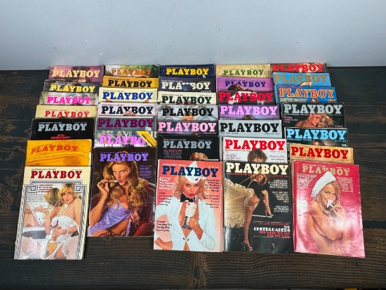Group of 35 Vintage Playboy Magazines