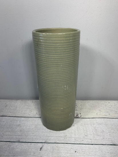 Antique Zanesville Stoneware Hand Turned Cylinder Vase