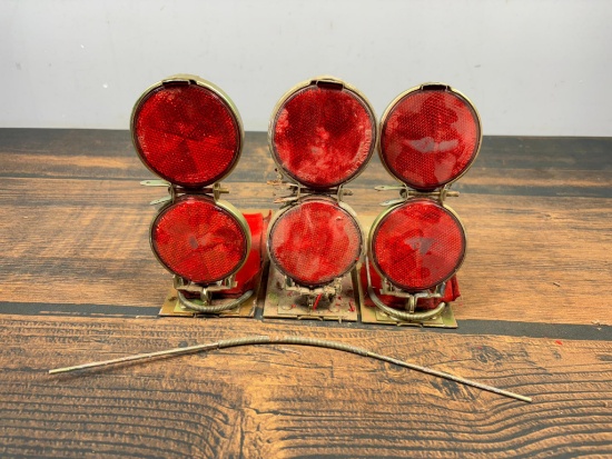 Three Vintage Folding Safety Reflectors