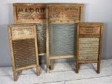 Four Antique Washboards