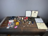 US Service Certificates, Life Magazine, Vintage Yearbook, Military Patch, Pins and Buttons, and More