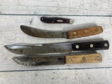 Four Antique Knives All Signed Case