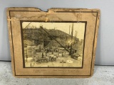 Original Antique Photograph of Men Working a Stone Quarry near E. Liverpool, Ohio