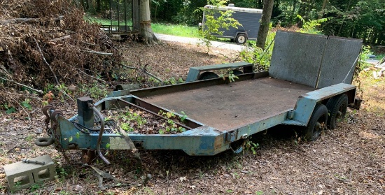 Pintle Hitch Skid Steer Trailer, Dual Axle