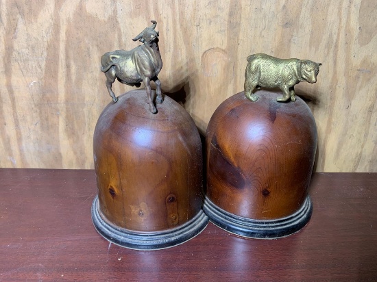 Vintage Sarreid Ltd. Wood Bookends