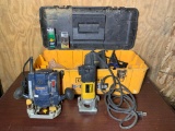 Craftsman Toolbox with 750 Watt Plunge Router and DeWalt Model DW670 Trim Router and more.