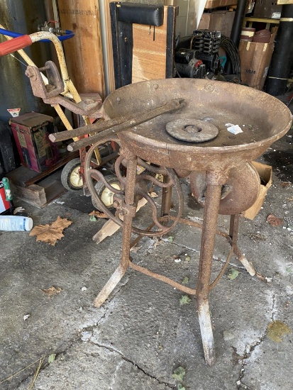 Antique Primitive Blacksmith's Iron Forge Pan, Blower Tongs