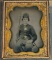 Civil War Tintype - Armed Union Soldier 1/4 plate image Taken in Camp.
