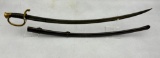Civil War M1840 Light Artillery Saber with Scabbard