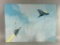 c1970s - Post Vietnam Original Painting - Fighter Jet evading a Missile