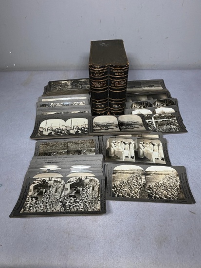 WWI Stereoview Card Lot - 100 Cards "World War Through The Stereoscope - Keystone View Company