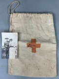 WWI American Red Cross Ditty Bag And Soldier Photograph