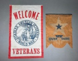 WWI U.S. Son In Service & Welcome World War Disabled Veterans banners